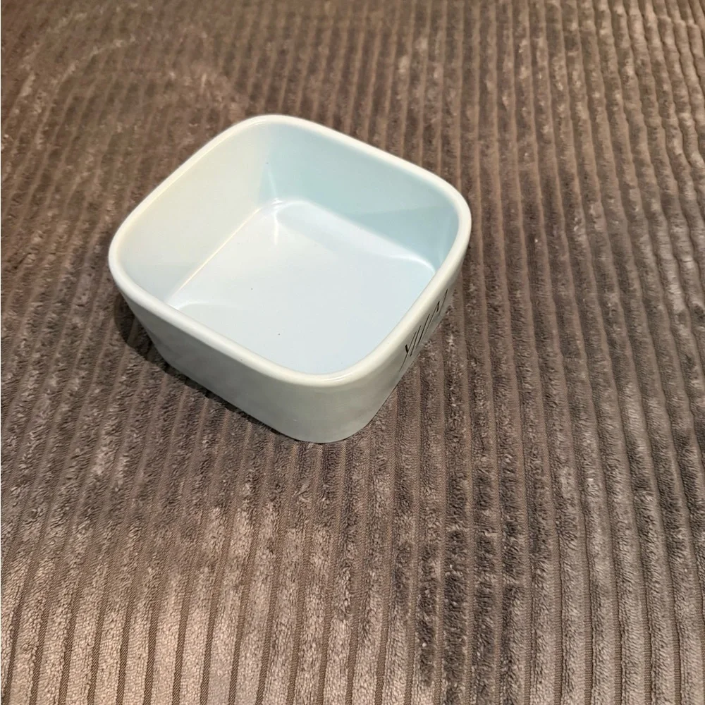 Rae Dunn Light Blue 'YUM' Pet Dish - NEW